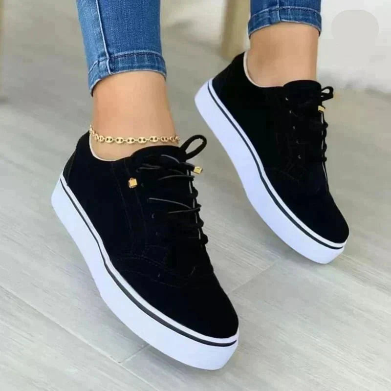 Stylish Lace-Up Platform Sneakers
